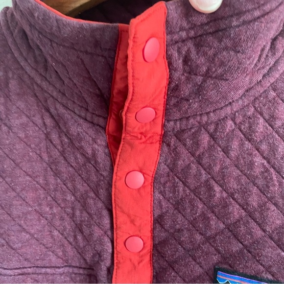 Patagonia | Quilted Snap T Pullover in Maroon, size medium - Picture 5 of 10